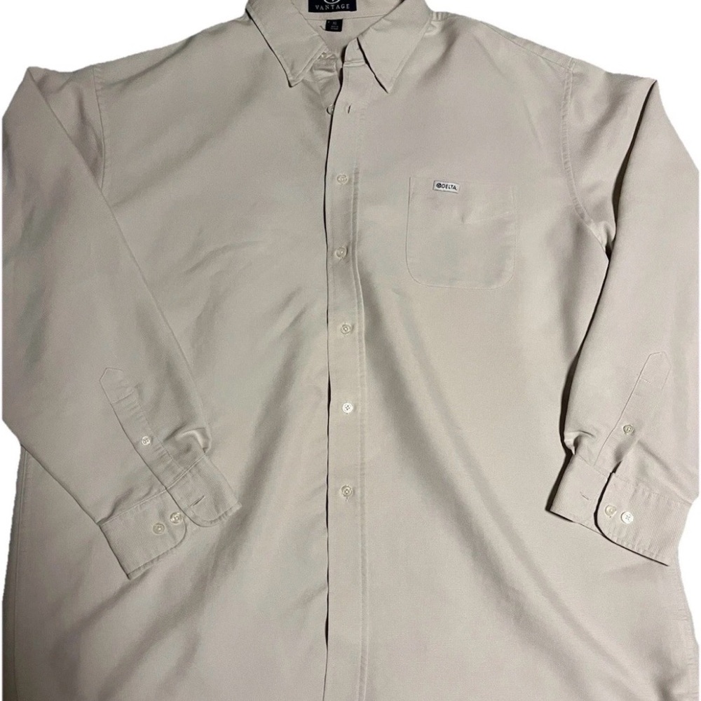 Vantage Men’s Short Sleeve Button Shirt Delta Logo Size XL C-1